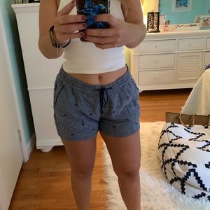 High waisted cotton shorts